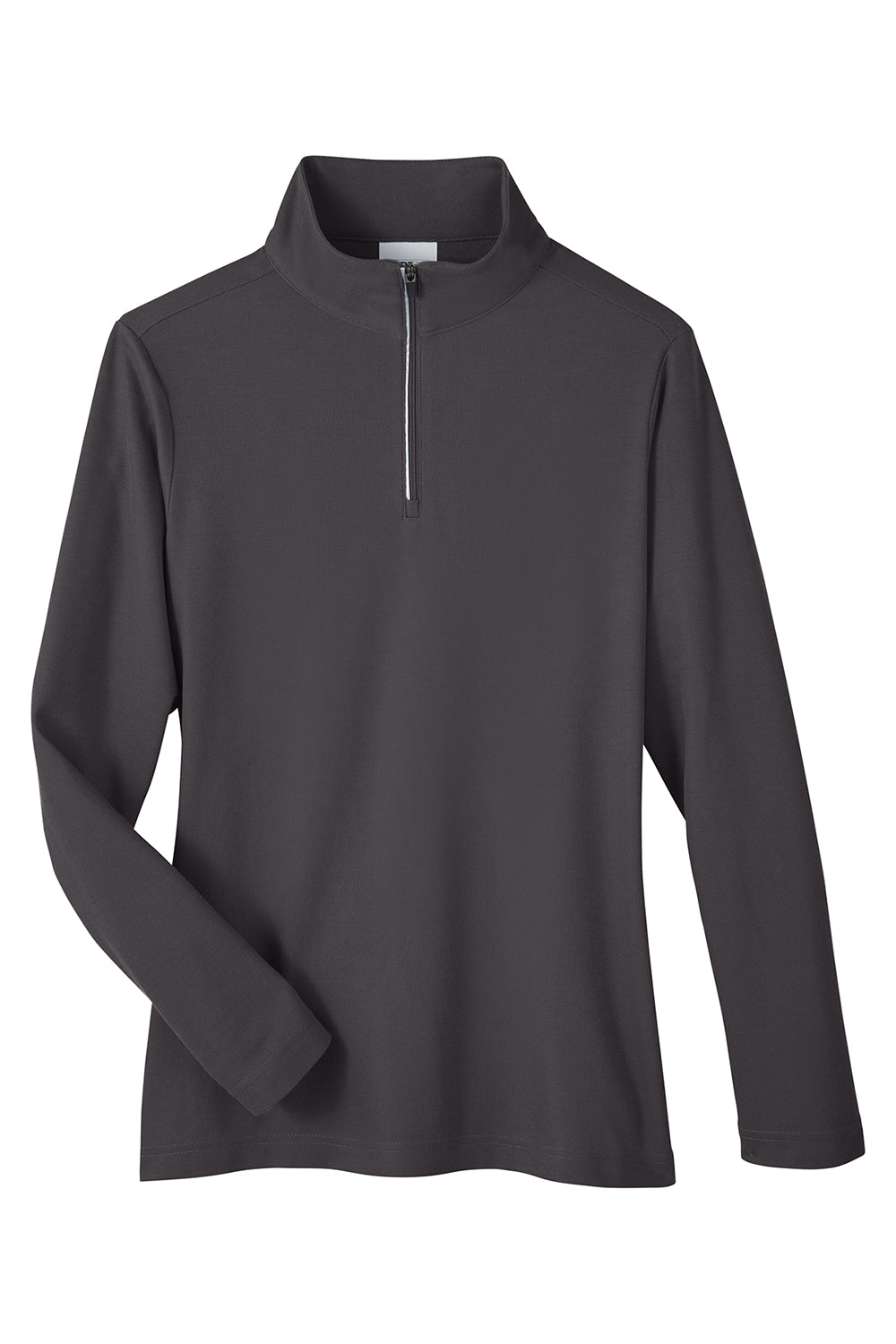 Core 365 CE405W Womens Fusion ChromaSoft Performance Moisture Wicking Pique 1/4 Zip Sweatshirt Carbon Grey Flat Front