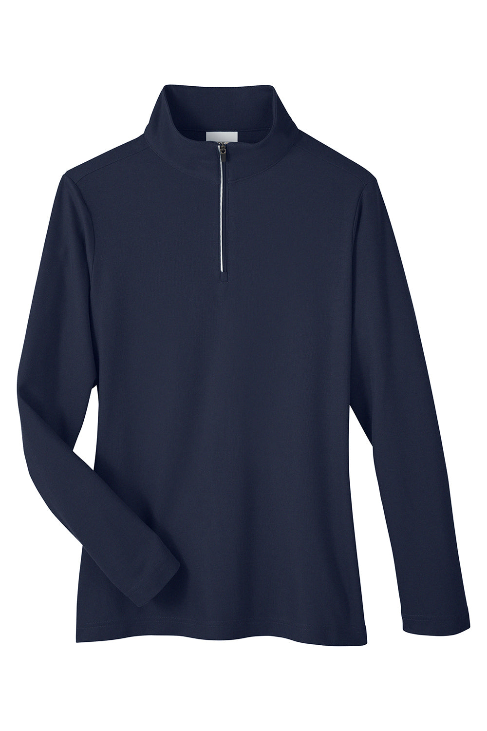 Core 365 CE405W Womens Fusion ChromaSoft Performance Moisture Wicking Pique 1/4 Zip Sweatshirt Classic Navy Blue Flat Front