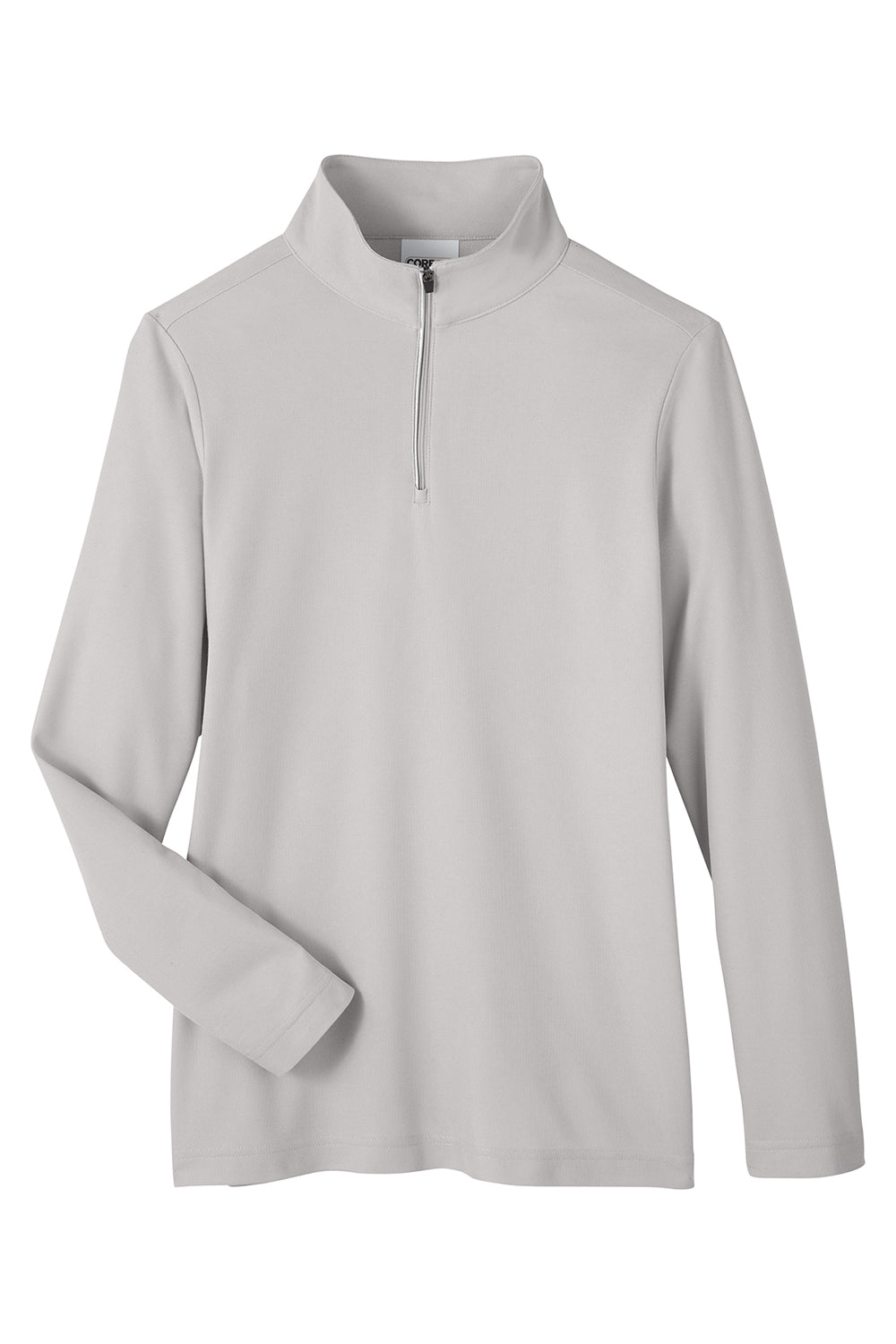 Core 365 CE405W Womens Fusion ChromaSoft Performance Moisture Wicking Pique 1/4 Zip Sweatshirt Platinum Grey Flat Front