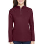 Core 365 Womens Fusion ChromaSoft Performance Moisture Wicking Pique 1/4 Zip Sweatshirt - Burgundy