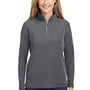 Core 365 Womens Fusion ChromaSoft Performance Moisture Wicking Pique 1/4 Zip Sweatshirt - Heather Carbon Grey