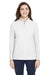 Core 365 CE405W Womens Fusion ChromaSoft Performance Moisture Wicking Pique 1/4 Zip Sweatshirt White Model Front