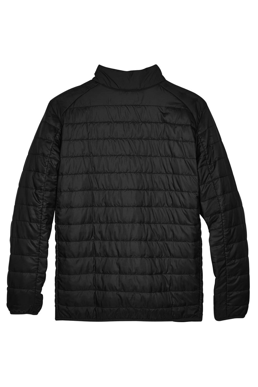 Core 365 CE700 Mens Prevail Packable Puffer Water Resistant Full Zip Jacket Black Flat Back