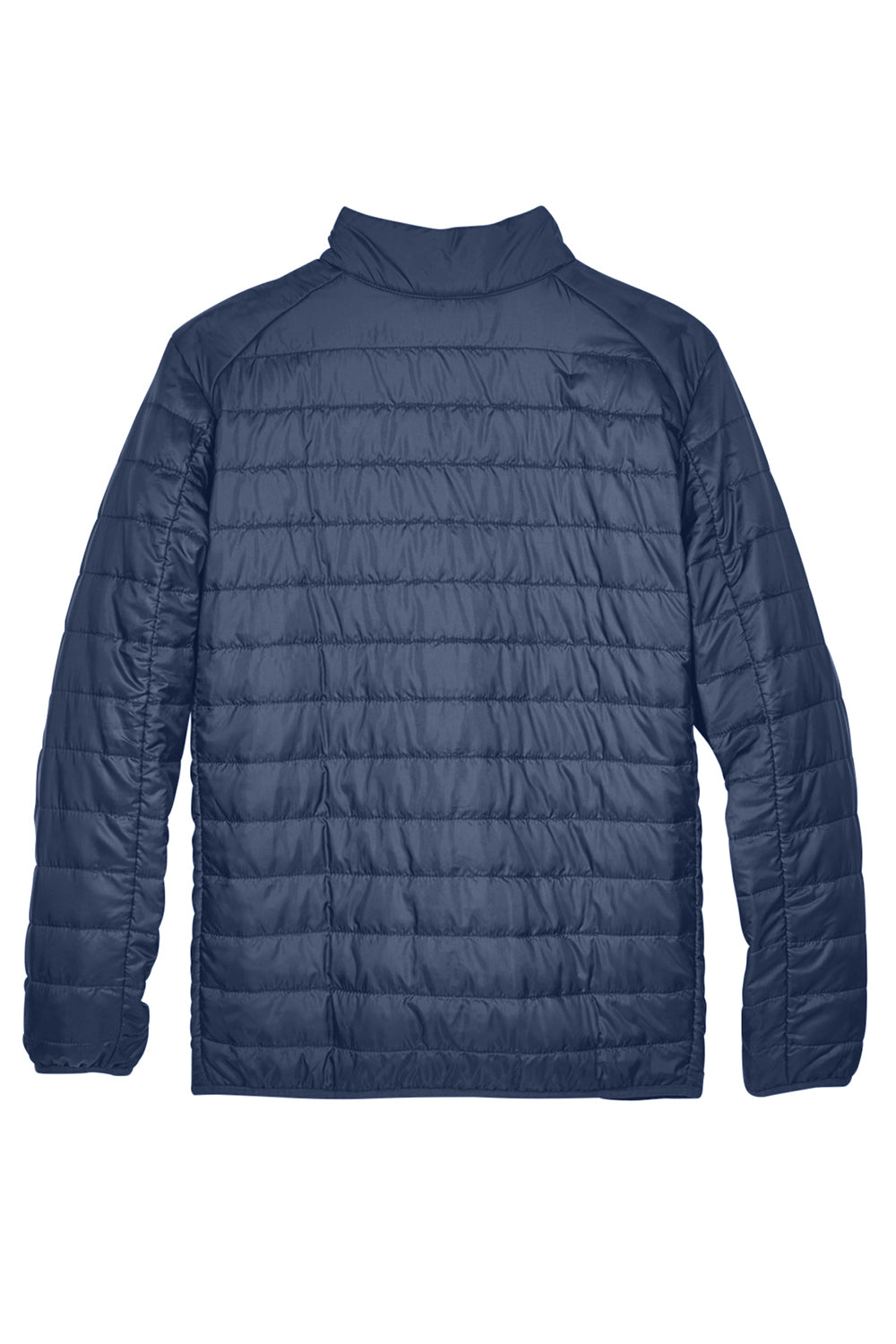 Core 365 CE700 Mens Prevail Packable Puffer Water Resistant Full Zip Jacket Classic Navy Blue Flat Back