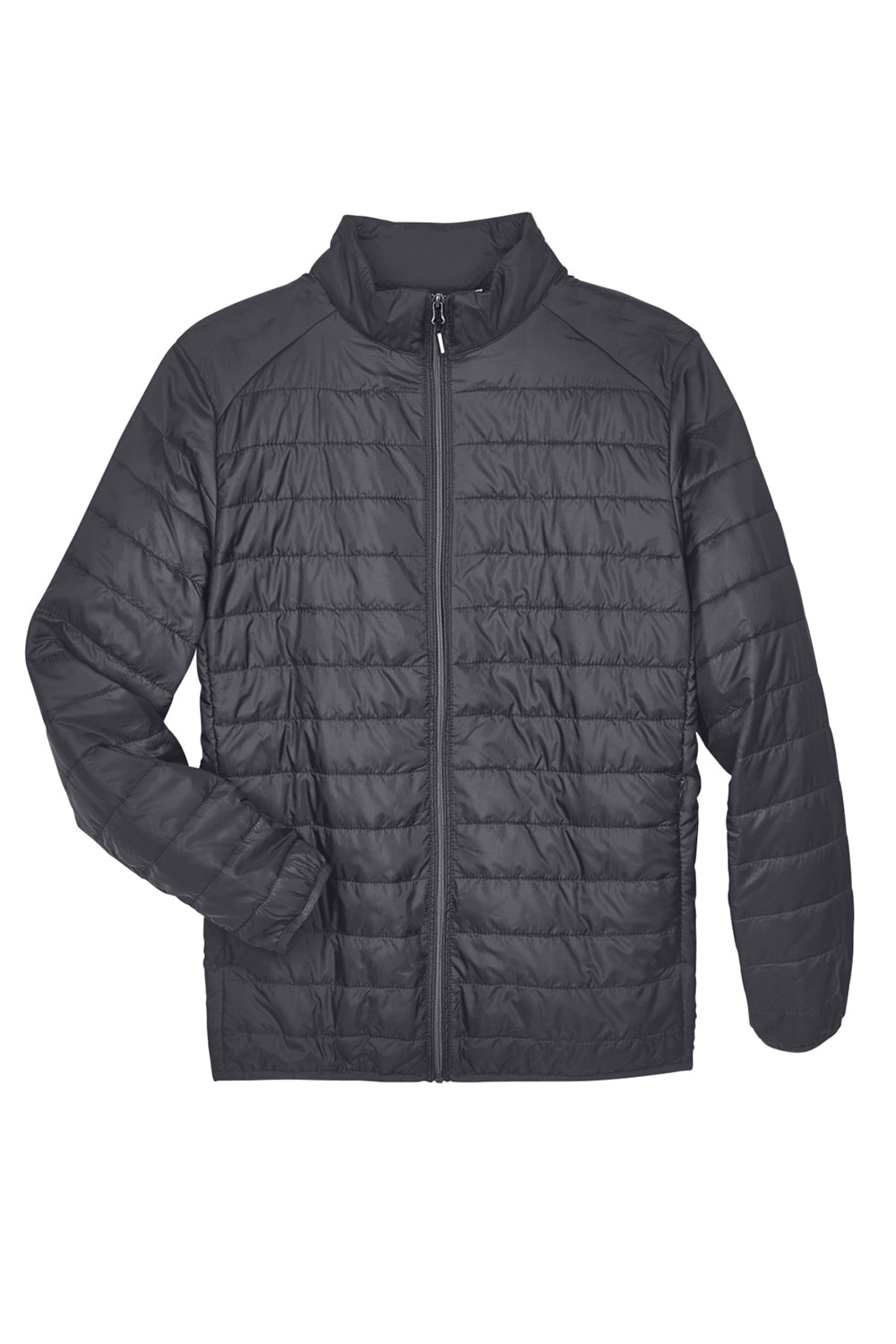 Core 365 CE700 Mens Prevail Packable Puffer Water Resistant Full Zip Jacket Carbon Grey Flat Front