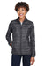 Core 365 CE700W Womens Prevail Packable Puffer Water Resistant Full Zip Jacket Carbon Grey Model Front