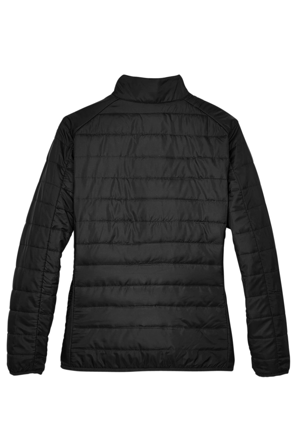 Core 365 CE700W Womens Prevail Packable Puffer Water Resistant Full Zip Jacket Black Flat Back