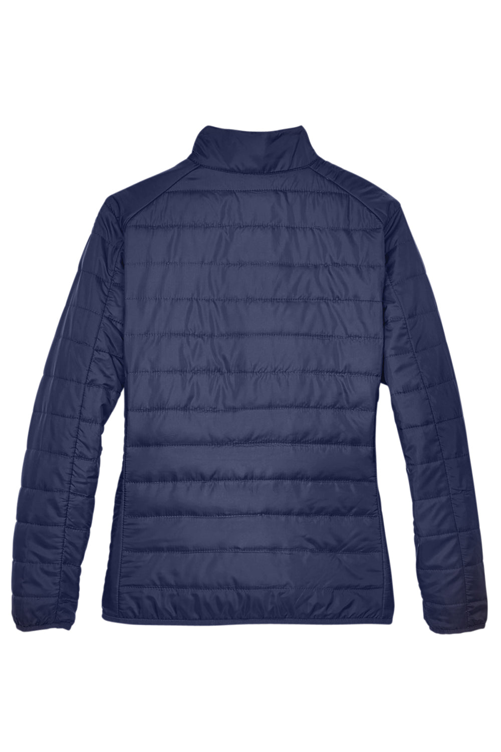 Core 365 CE700W Womens Prevail Packable Puffer Water Resistant Full Zip Jacket Classic Navy Blue Flat Back