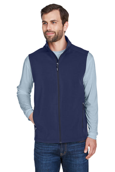 Core 365 CE701 Mens Cruise Water Resistant Full Zip Fleece Vest Classic Navy Blue Model Front