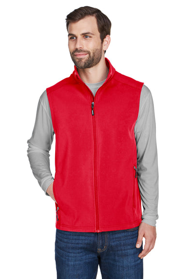 Core 365 CE701 Mens Cruise Water Resistant Full Zip Fleece Vest Classic Red Model Front