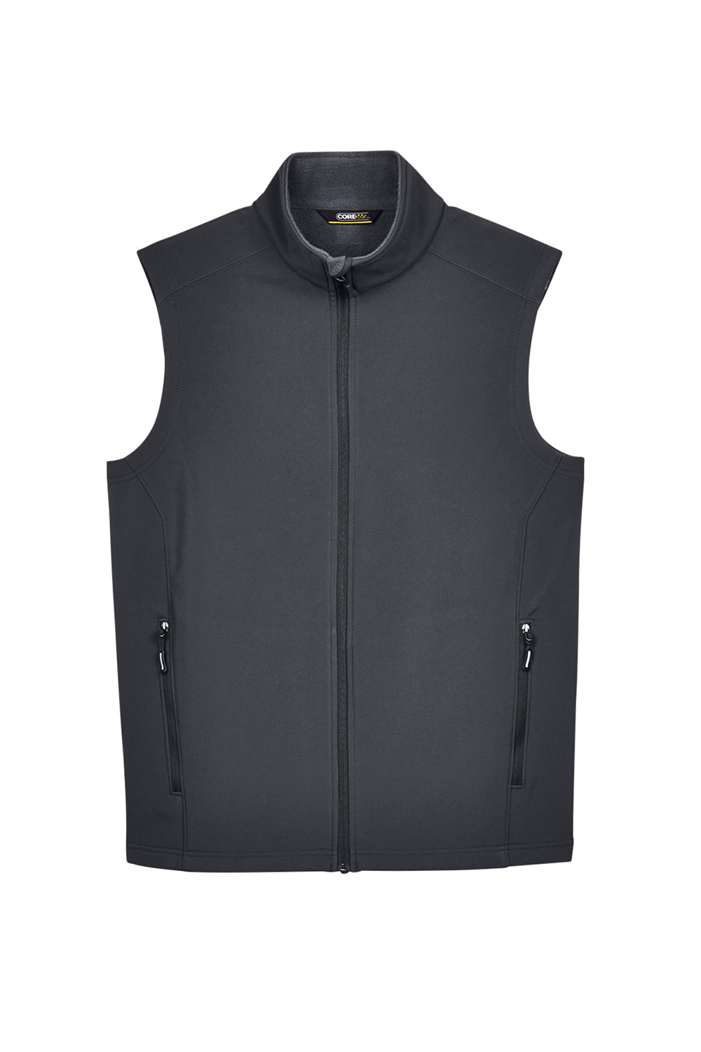 Core 365 CE701 Mens Cruise Water Resistant Full Zip Fleece Vest Carbon Grey Flat Front