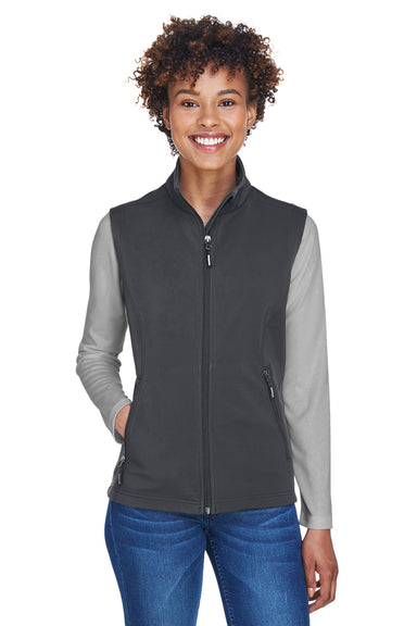 Core 365 CE701W Womens Cruise Water Resistant Full Zip Fleece Vest Carbon Grey Model Front