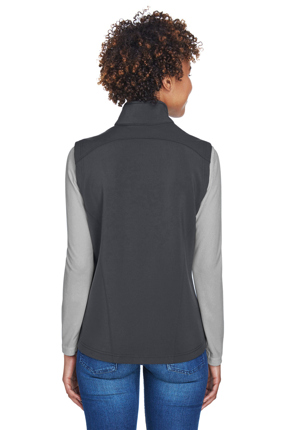 Core 365 CE701W Womens Cruise Water Resistant Full Zip Fleece Vest Carbon Grey Model Back