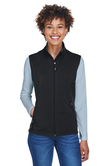 Core 365 CE701W Womens Cruise Water Resistant Full Zip Fleece Vest Black Model Front