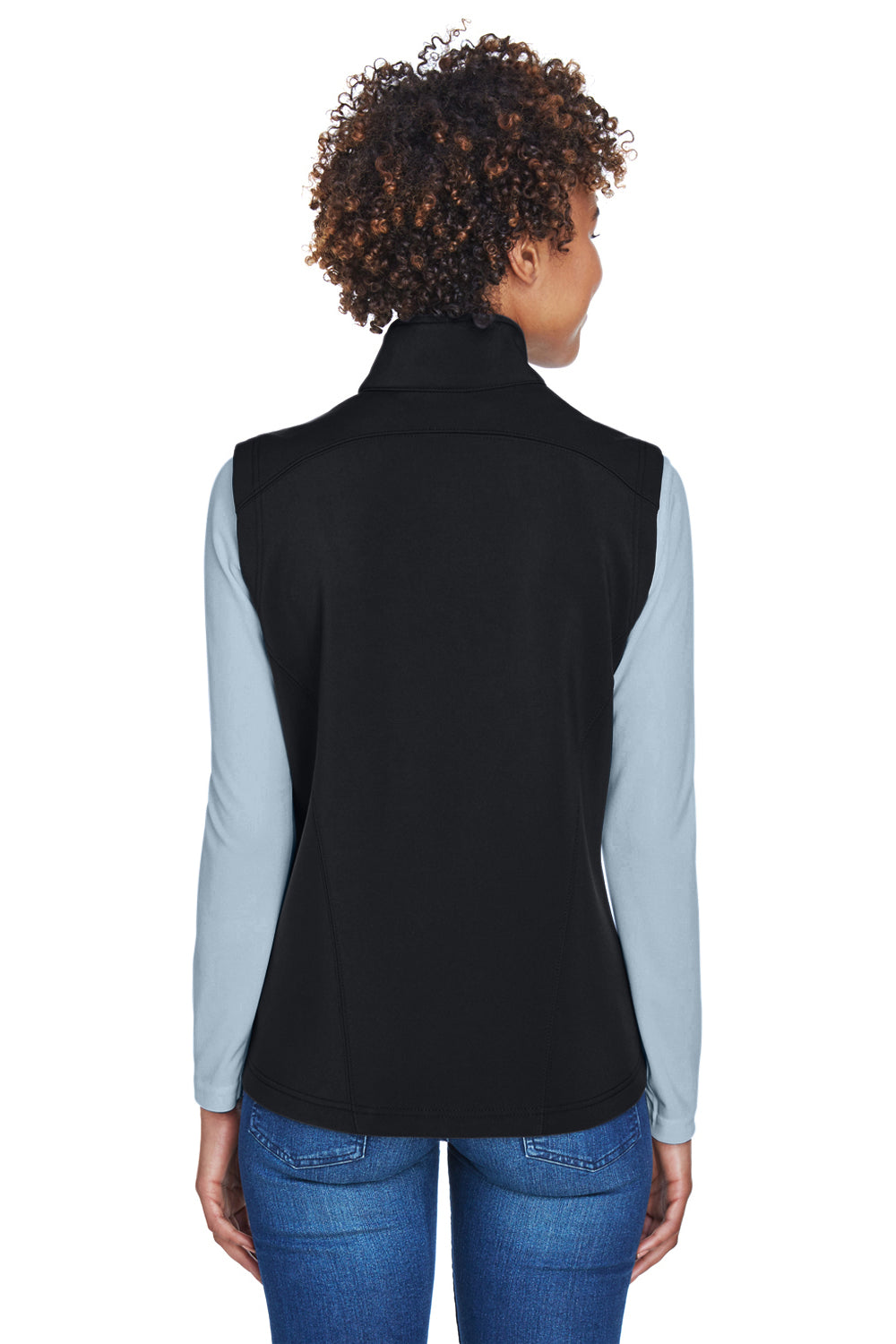 Core 365 CE701W Womens Cruise Water Resistant Full Zip Fleece Vest Black Model Back