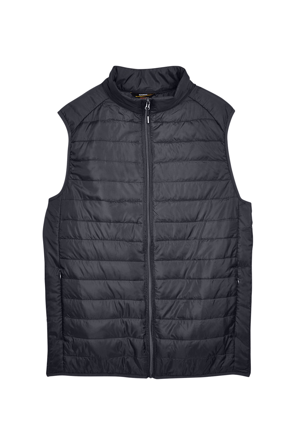 Core 365 CE702 Mens Prevail Packable Puffer Water Resistant Full Zip Vest Carbon Grey Flat Front