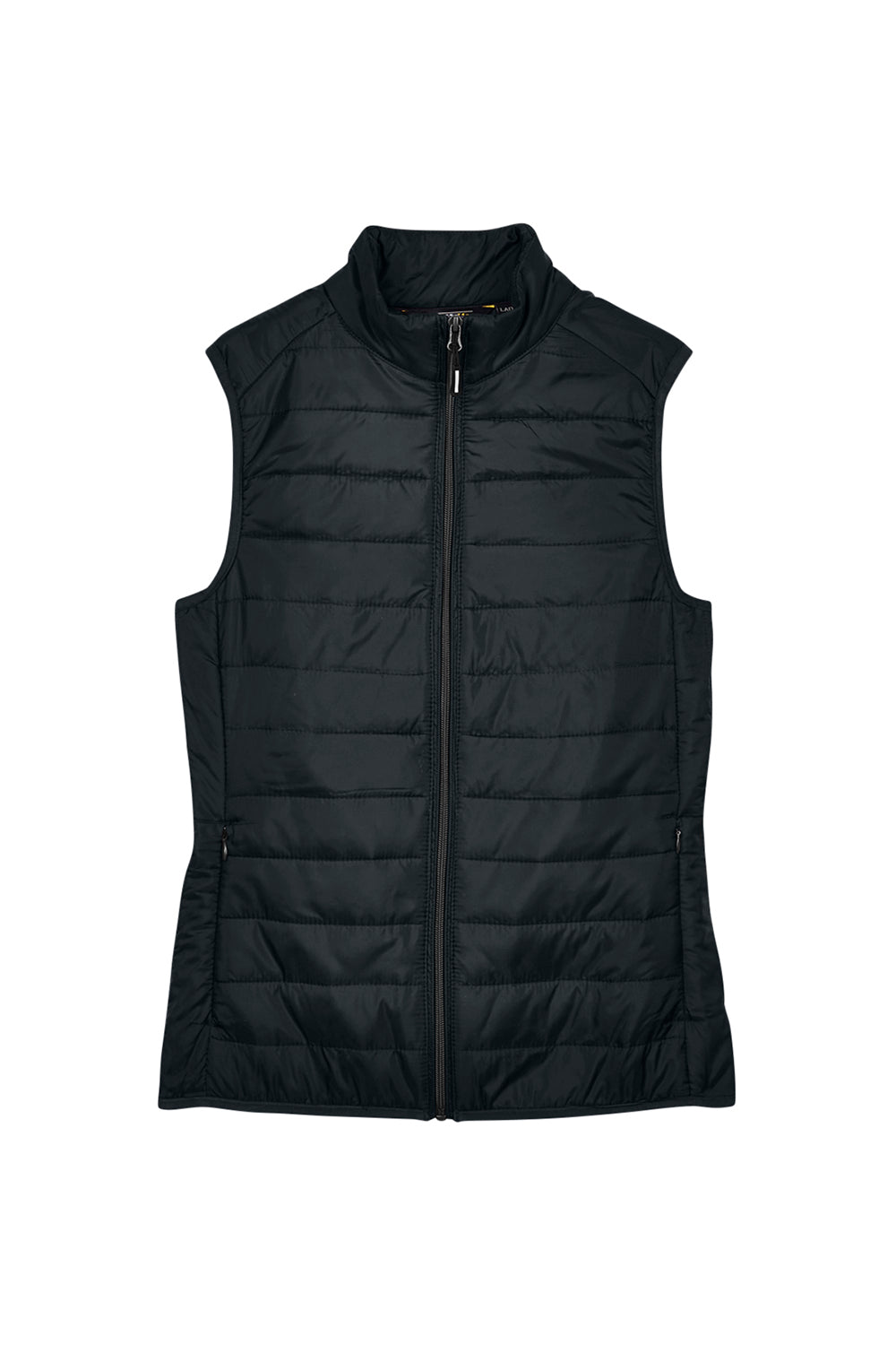 Core 365 CE702W Womens Prevail Packable Puffer Water Resistant Full Zip Vest Black Flat Front