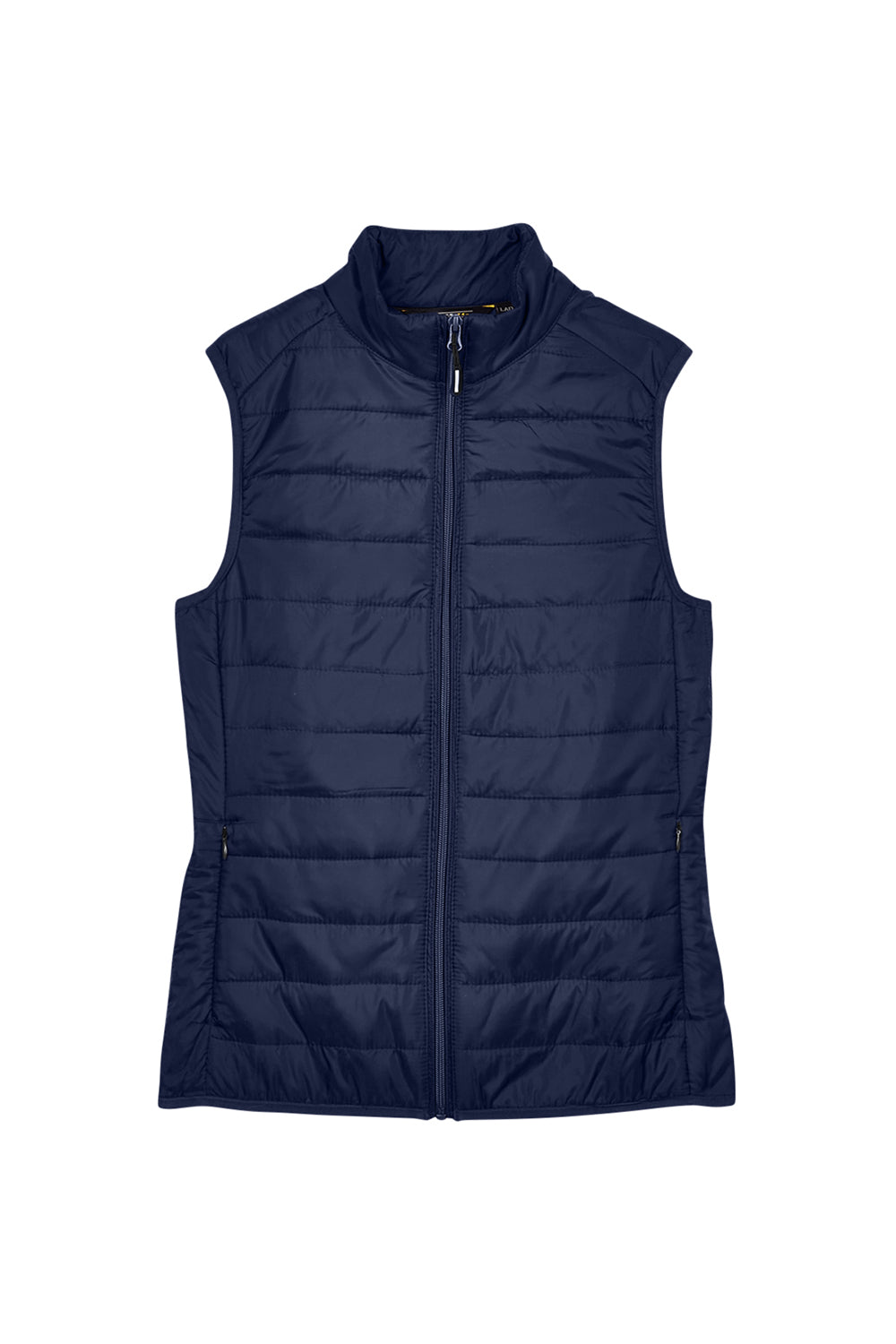 Core 365 CE702W Womens Prevail Packable Puffer Water Resistant Full Zip Vest Classic Navy Blue Flat Front