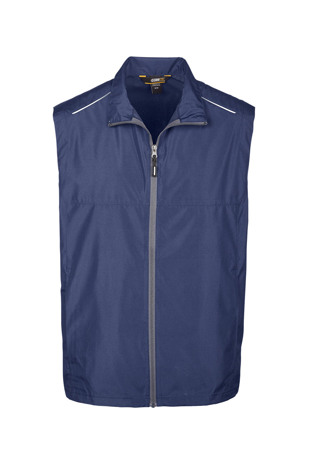 Core 365 CE703 Mens Techno Lite Water Resistant Full Zip Vest Classic Navy Blue Flat Front