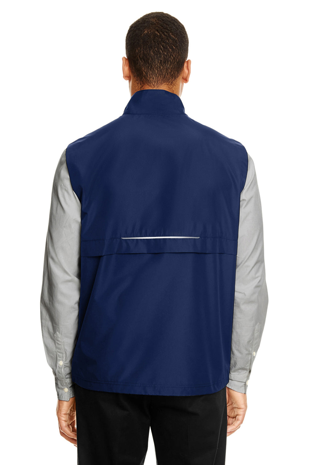 Core 365 CE703 Mens Techno Lite Water Resistant Full Zip Vest Classic Navy Blue Model Back