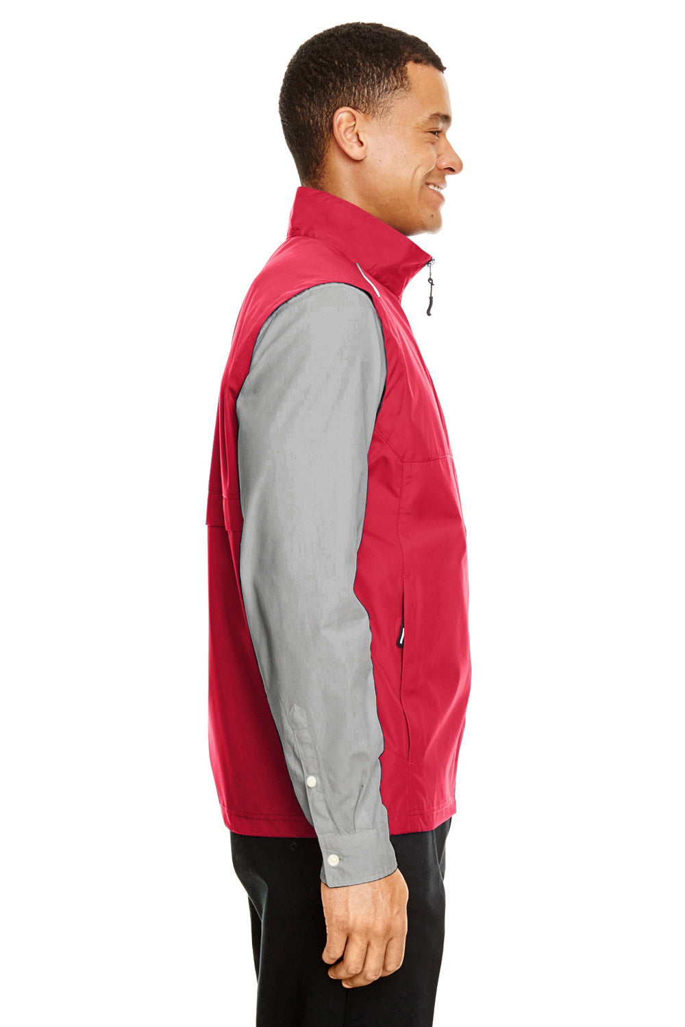 Core 365 CE703 Mens Techno Lite Water Resistant Full Zip Vest Classic Red Model Side