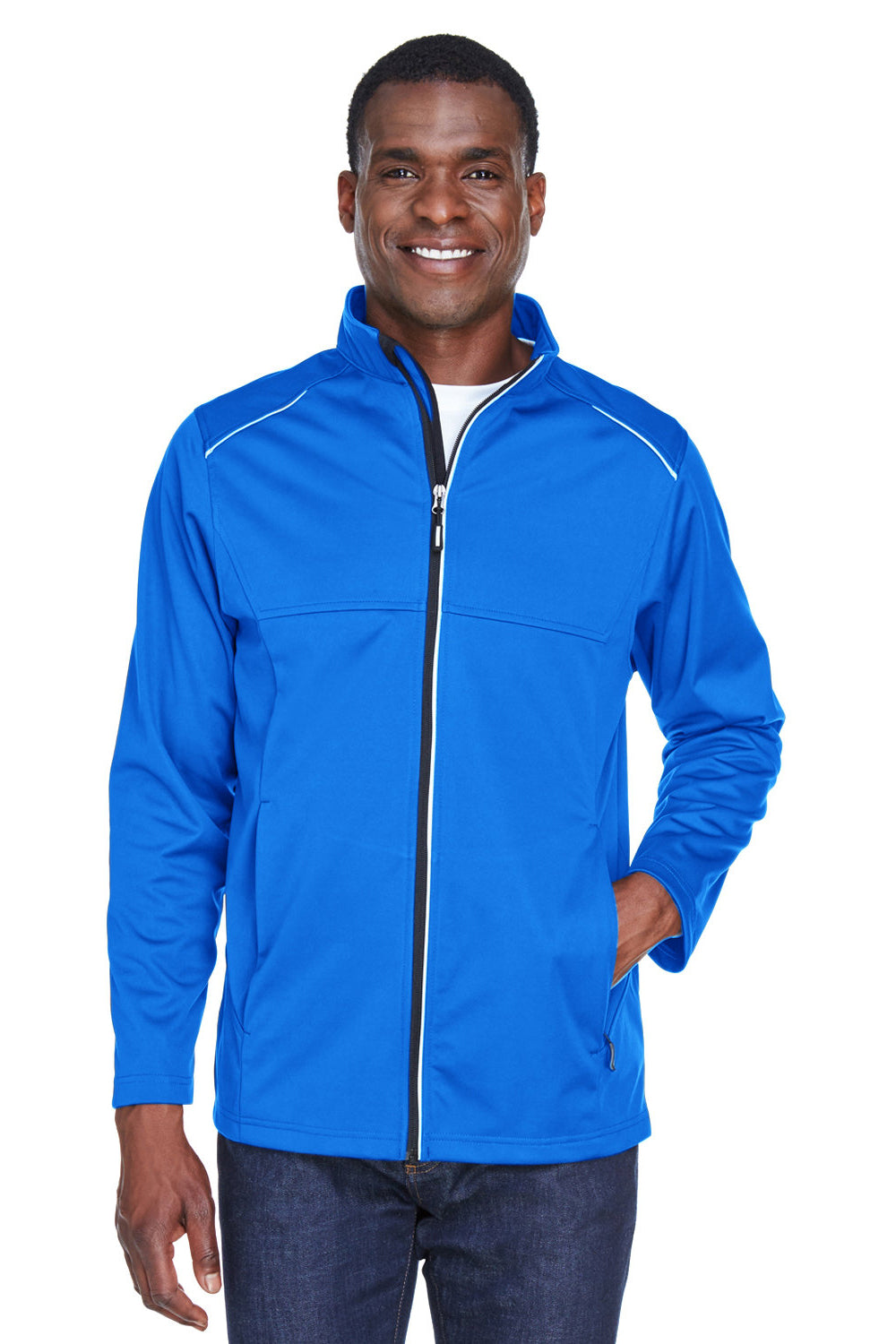 Core 365 CE708 Mens Techno Lite Water Resistant Full Zip Jacket True Royal Blue Model Front