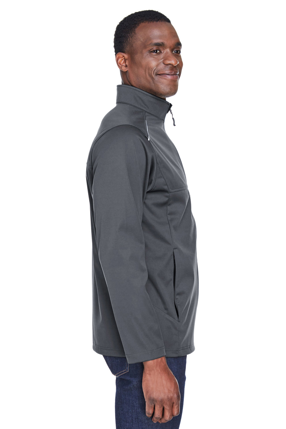 Core 365 CE708 Mens Techno Lite Water Resistant Full Zip Jacket Carbon Grey Model Side