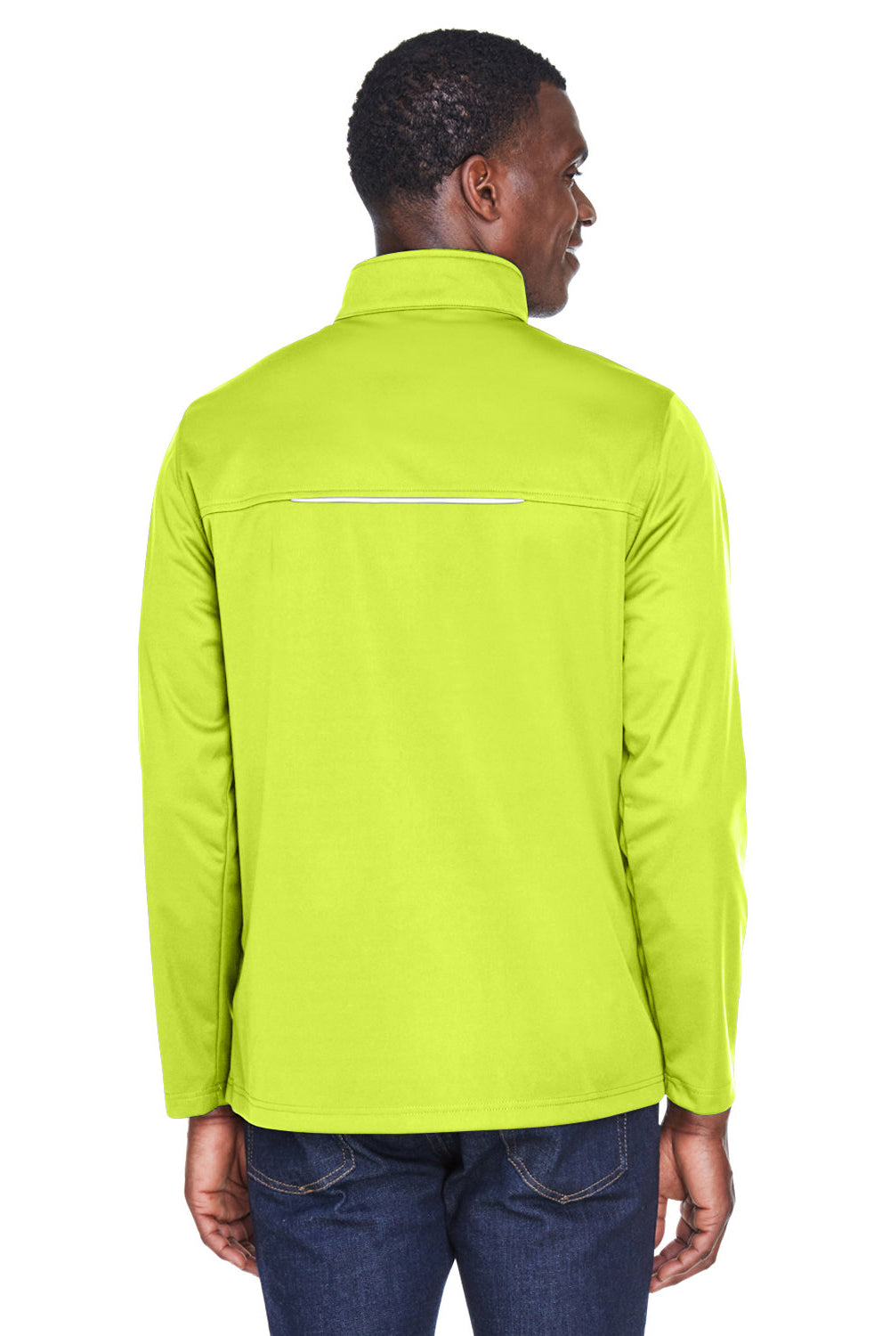 Core 365 CE708 Mens Techno Lite Water Resistant Full Zip Jacket Safety Yellow Model Back