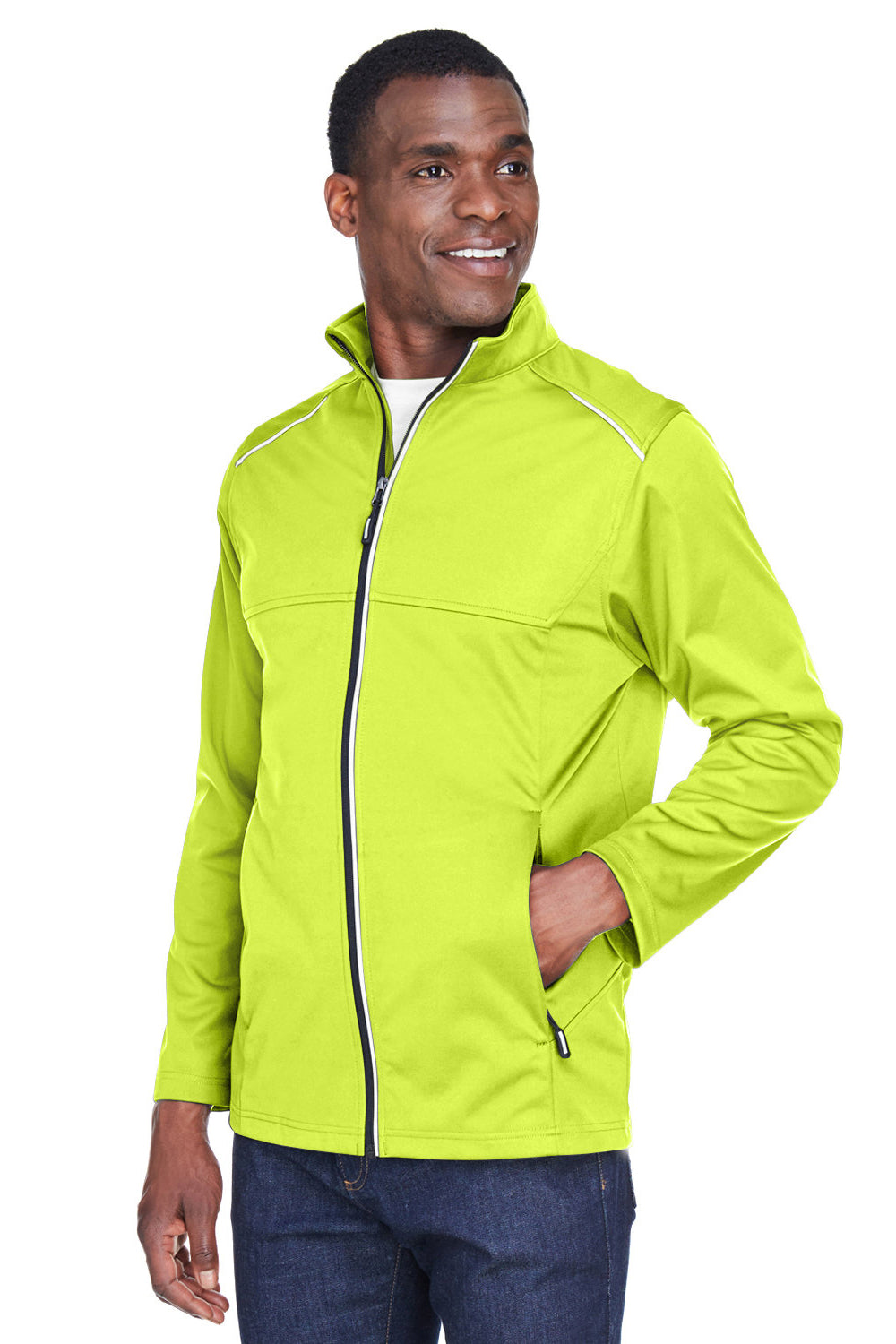 Core 365 CE708 Mens Techno Lite Water Resistant Full Zip Jacket Safety Yellow Model 3q