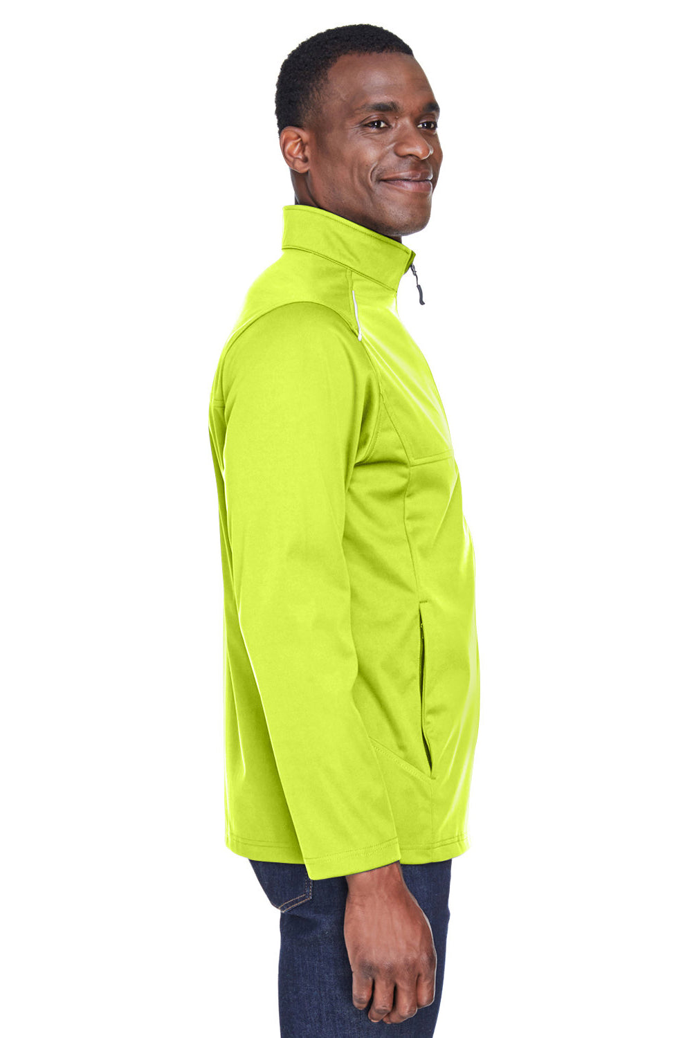 Core 365 CE708 Mens Techno Lite Water Resistant Full Zip Jacket Safety Yellow Model Side