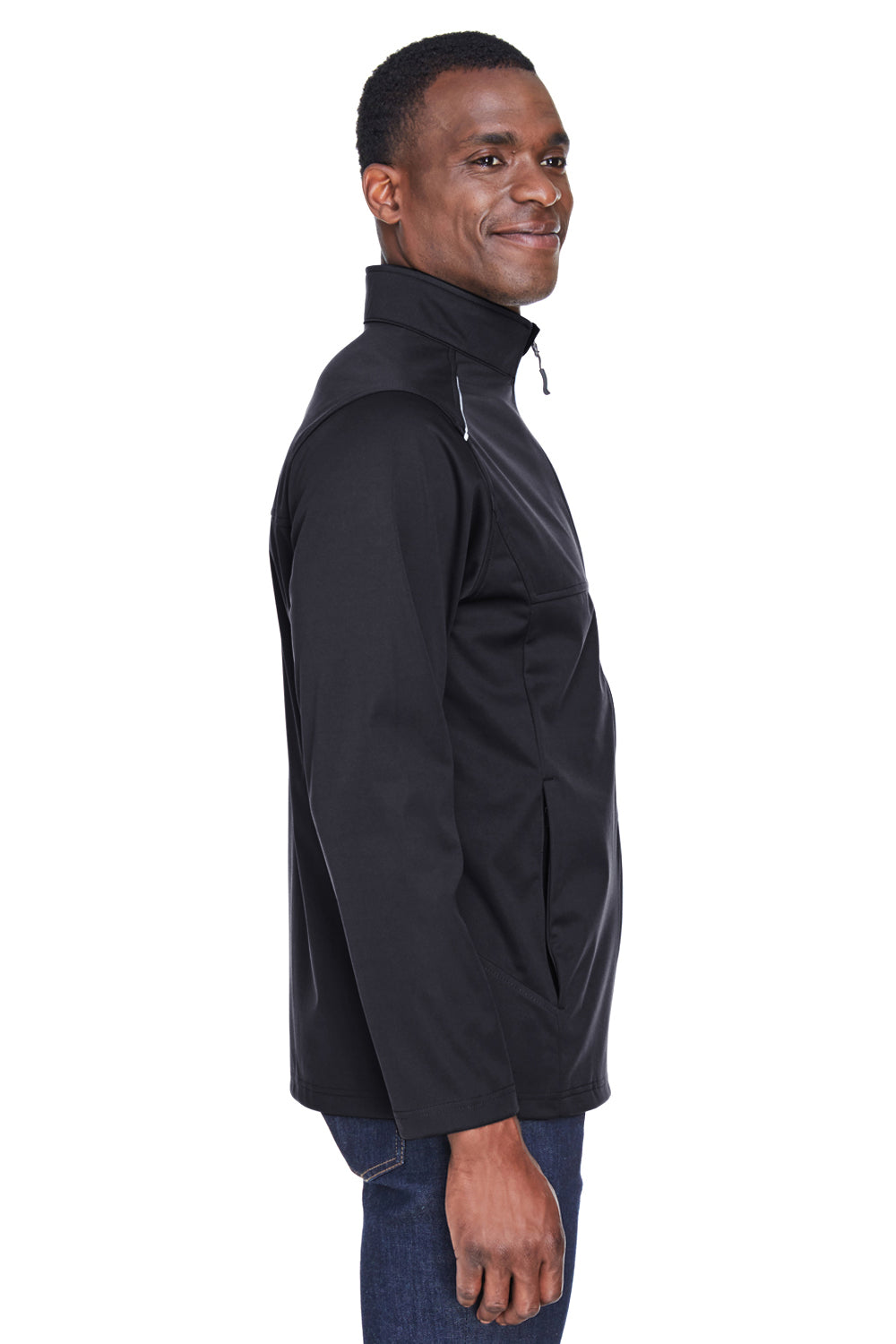 Core 365 CE708 Mens Techno Lite Water Resistant Full Zip Jacket Black Model Side