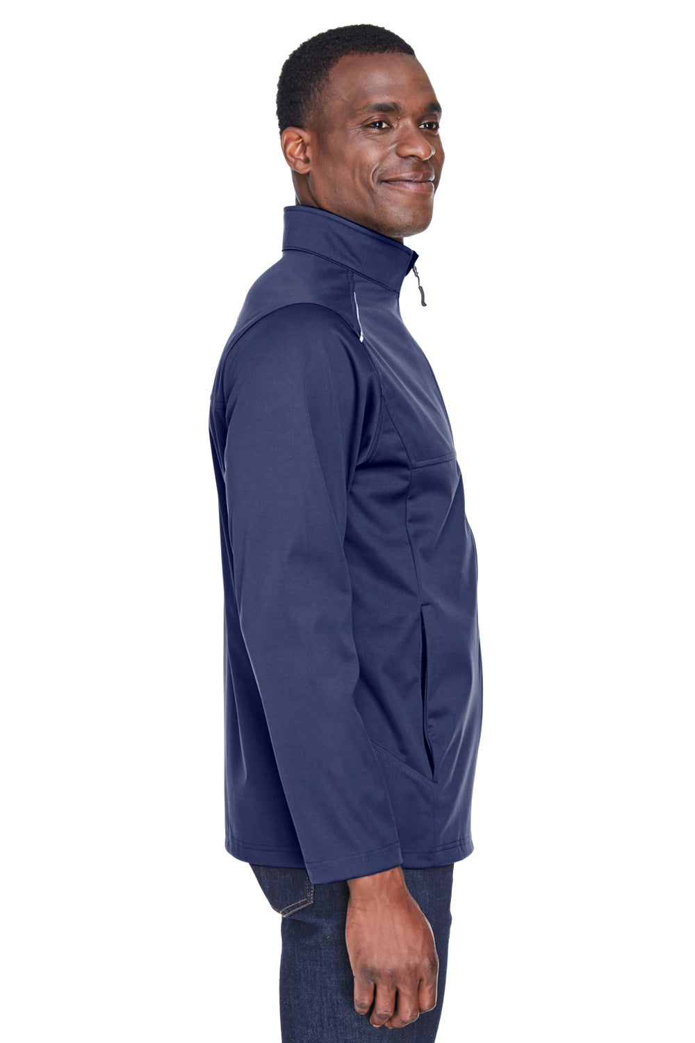 Core 365 CE708 Mens Techno Lite Water Resistant Full Zip Jacket Classic Navy Blue Model Side