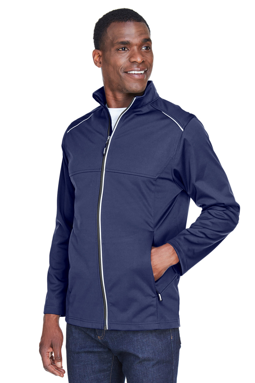 Core 365 CE708 Mens Techno Lite Water Resistant Full Zip Jacket Classic Navy Blue Model 3q