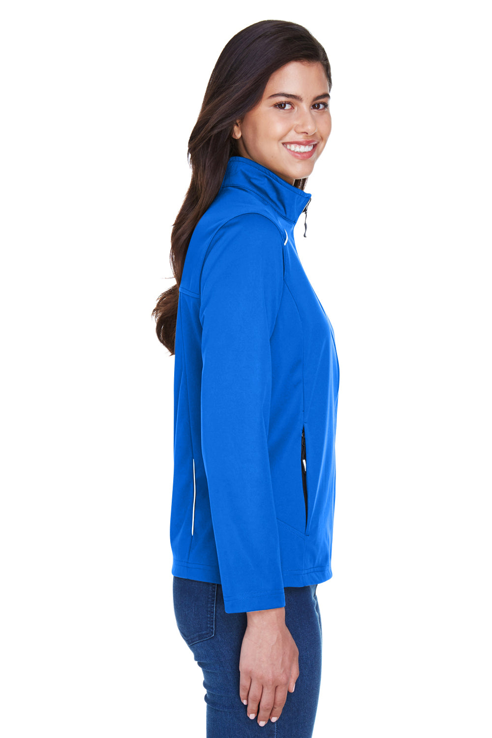 Core 365 CE708W Womens Techno Lite Water Resistant Full Zip Jacket True Royal Blue Model Side