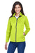 Core 365 CE708W Womens Techno Lite Water Resistant Full Zip Jacket Safety Yellow Model Front