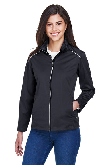 Core 365 CE708W Womens Techno Lite Water Resistant Full Zip Jacket Black Model Front