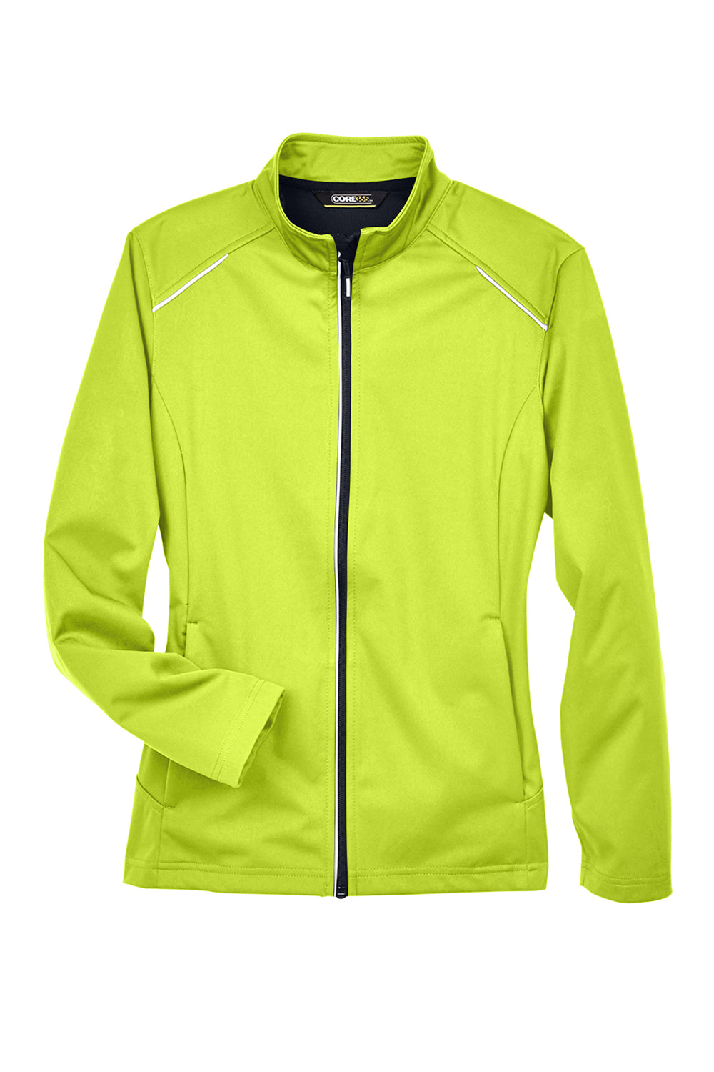 Core 365 CE708W Womens Techno Lite Water Resistant Full Zip Jacket Safety Yellow Flat Front