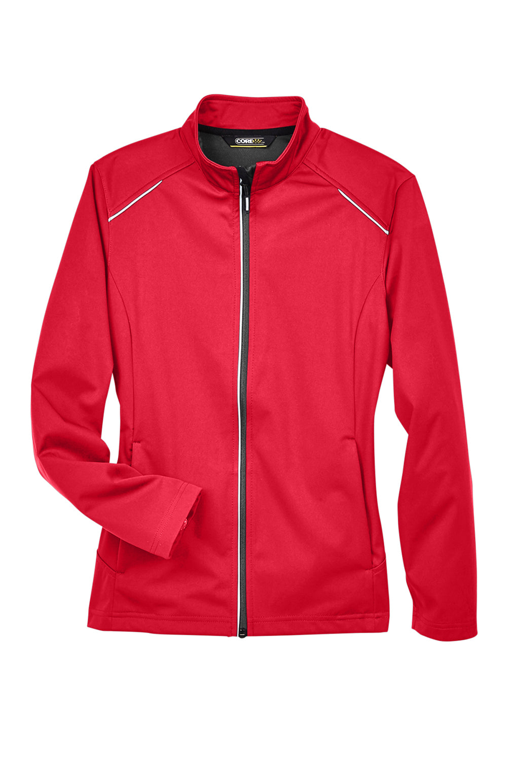 Core 365 CE708W Womens Techno Lite Water Resistant Full Zip Jacket Classic Red Flat Front