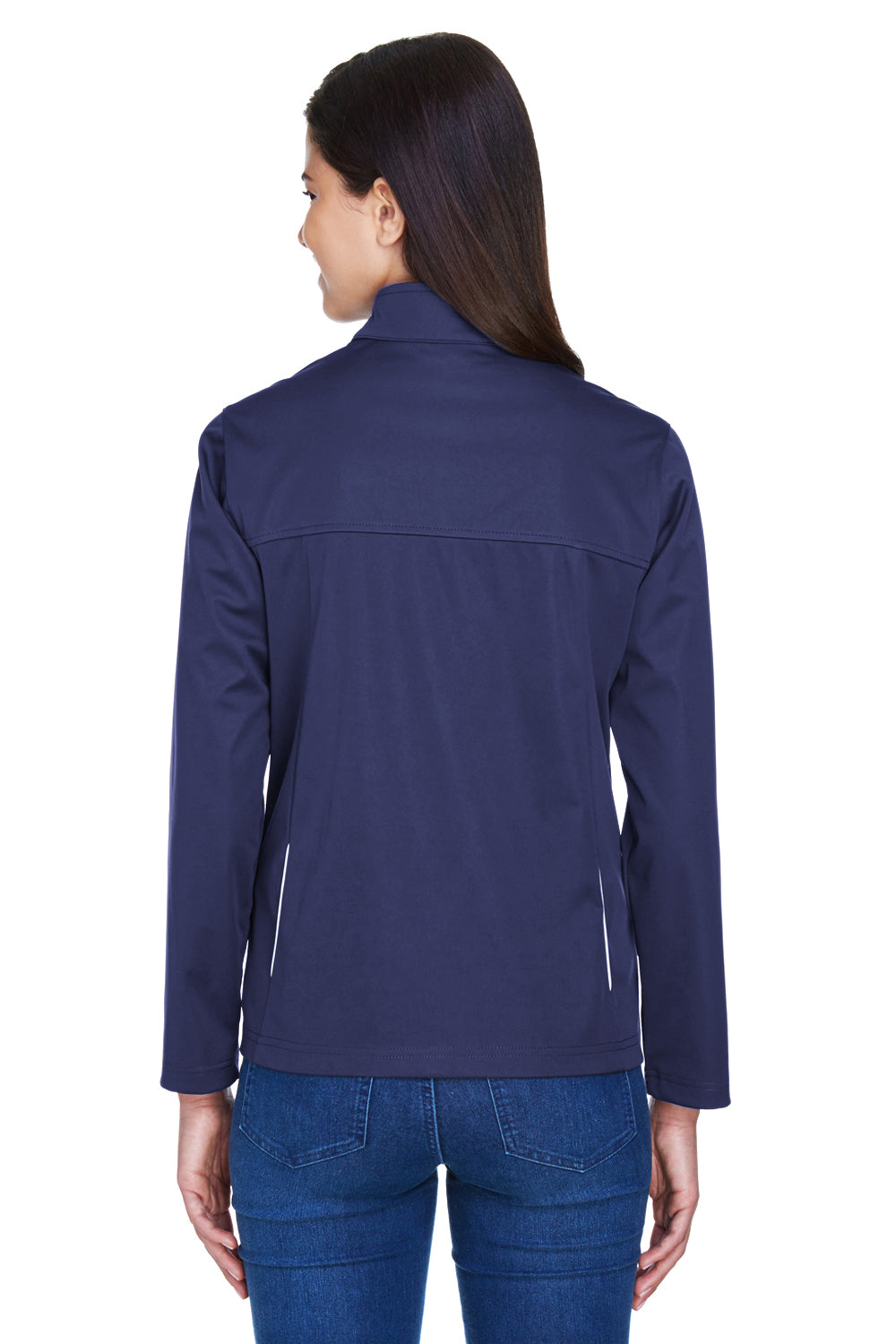 Core 365 CE708W Womens Techno Lite Water Resistant Full Zip Jacket Classic Navy Blue Model Back