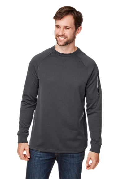 Core 365 CE800 Mens Fusion ChromaSoft Anti Static Fleece Crewneck Sweatshirt Carbon Grey Model Front