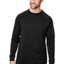 Core 365 Mens Fusion ChromaSoft Anti Static Fleece Crewneck Sweatshirt w/ Pocket - Black