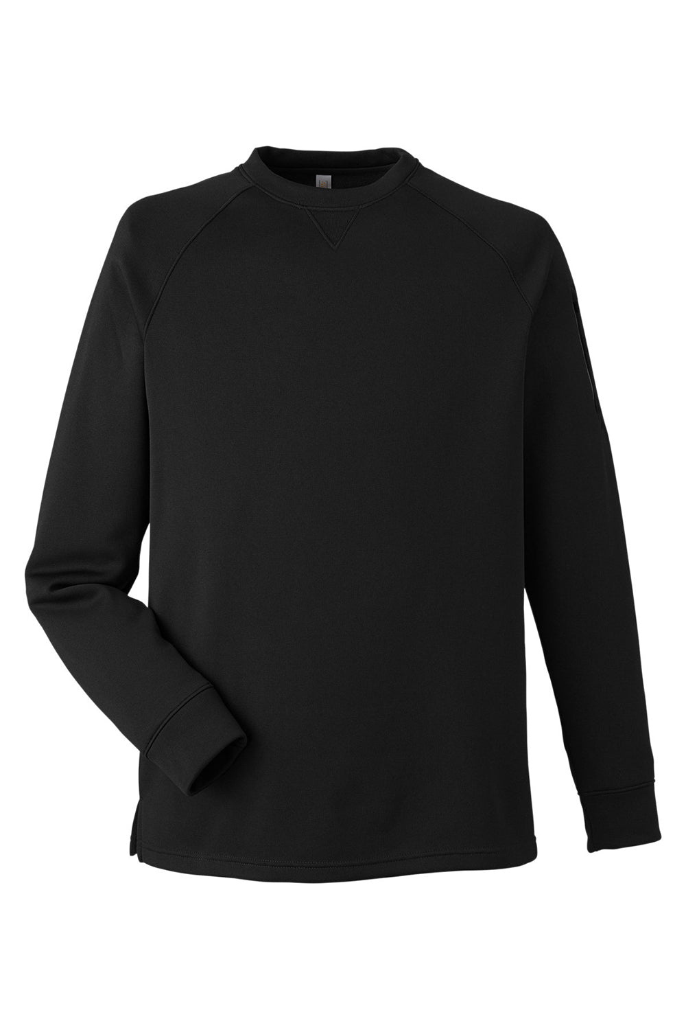 Core 365 CE800 Mens Fusion ChromaSoft Anti Static Fleece Crewneck Sweatshirt Black Flat Front