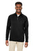 Core 365 CE801 Mens Fusion ChromaSoft Anti Static Fleece 1/4 Zip Sweatshirt Black Model Front