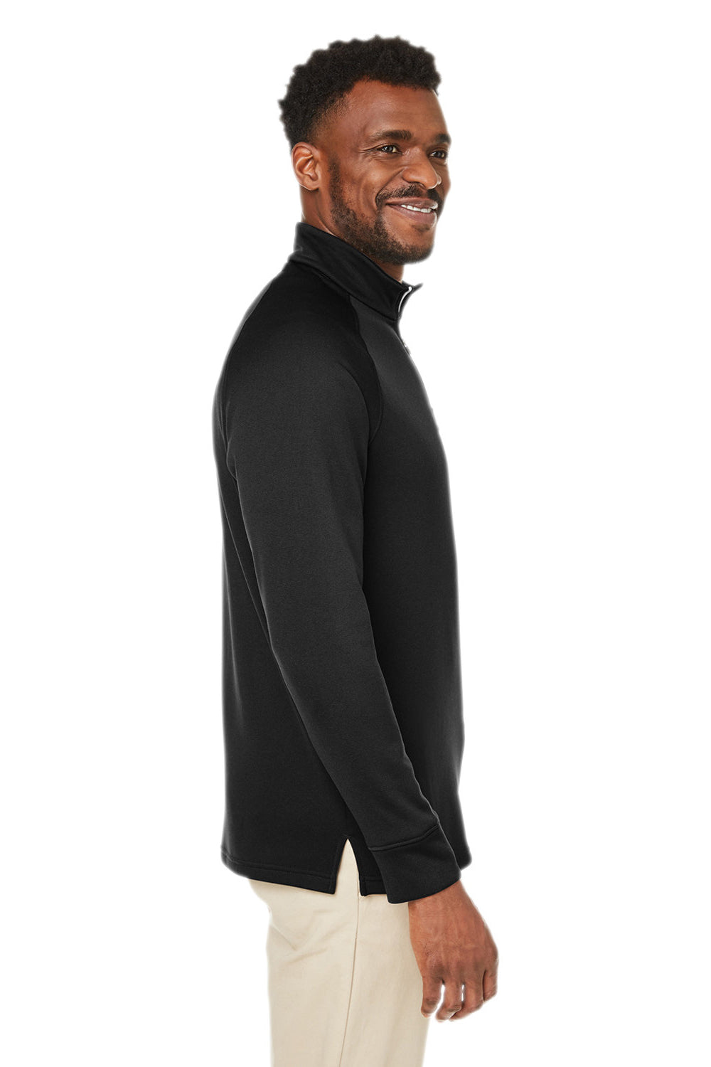 Core 365 CE801 Mens Fusion ChromaSoft Anti Static Fleece 1/4 Zip Sweatshirt Black Model Side