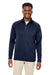 Core 365 CE801 Mens Fusion ChromaSoft Anti Static Fleece 1/4 Zip Sweatshirt Classic Navy Blue Model Front