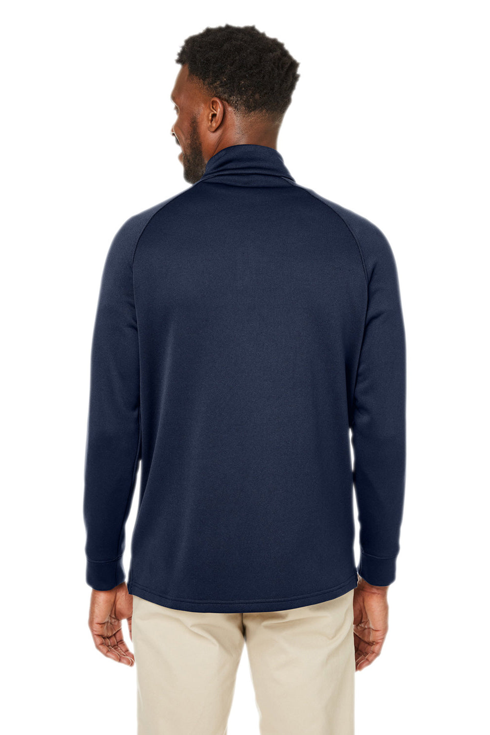 Core 365 CE801 Mens Fusion ChromaSoft Anti Static Fleece 1/4 Zip Sweatshirt Classic Navy Blue Model Back