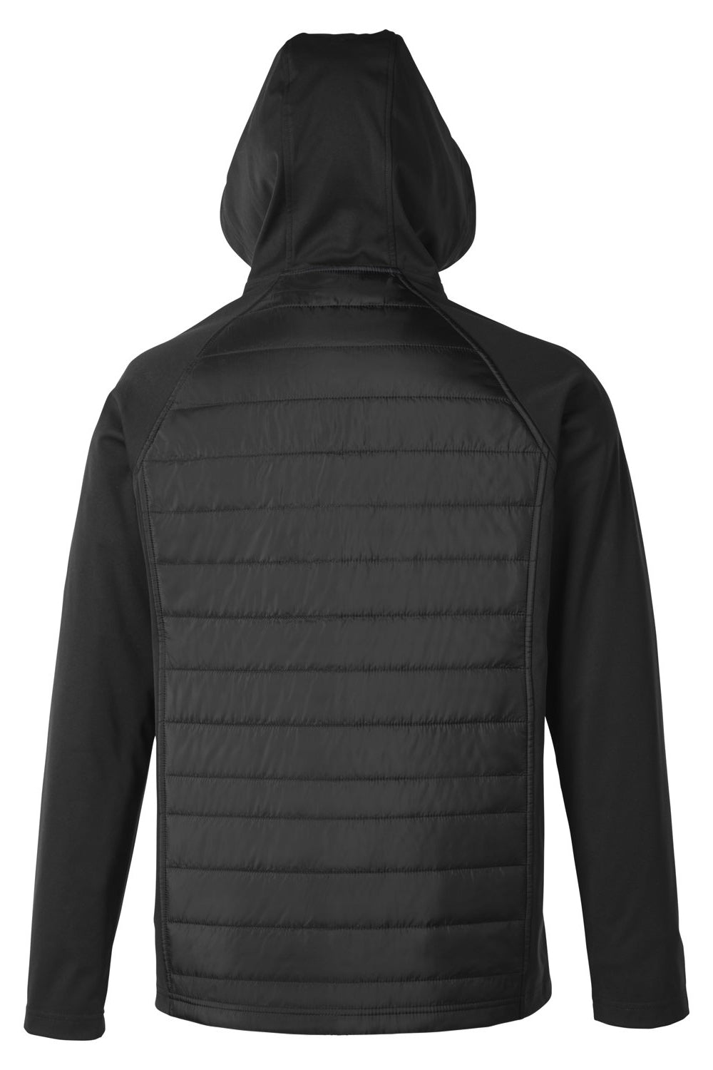 Core 365 CE808 Mens Techno Lite Hybrid Windproof & Waterproof Full Zip Hooded Jacket Black Flat Back