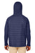 Core 365 CE808 Mens Techno Lite Hybrid Windproof & Waterproof Full Zip Hooded Jacket Classic Navy Blue Model Back