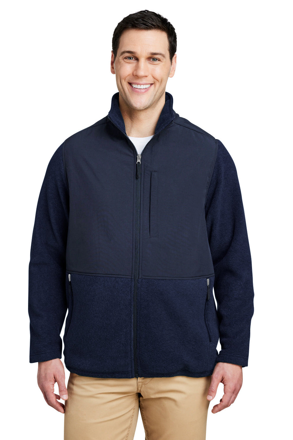 Core 365 CE890 Mens Journey Summit Hybrid Full Zip Jacket Classic Navy Blue Model Front