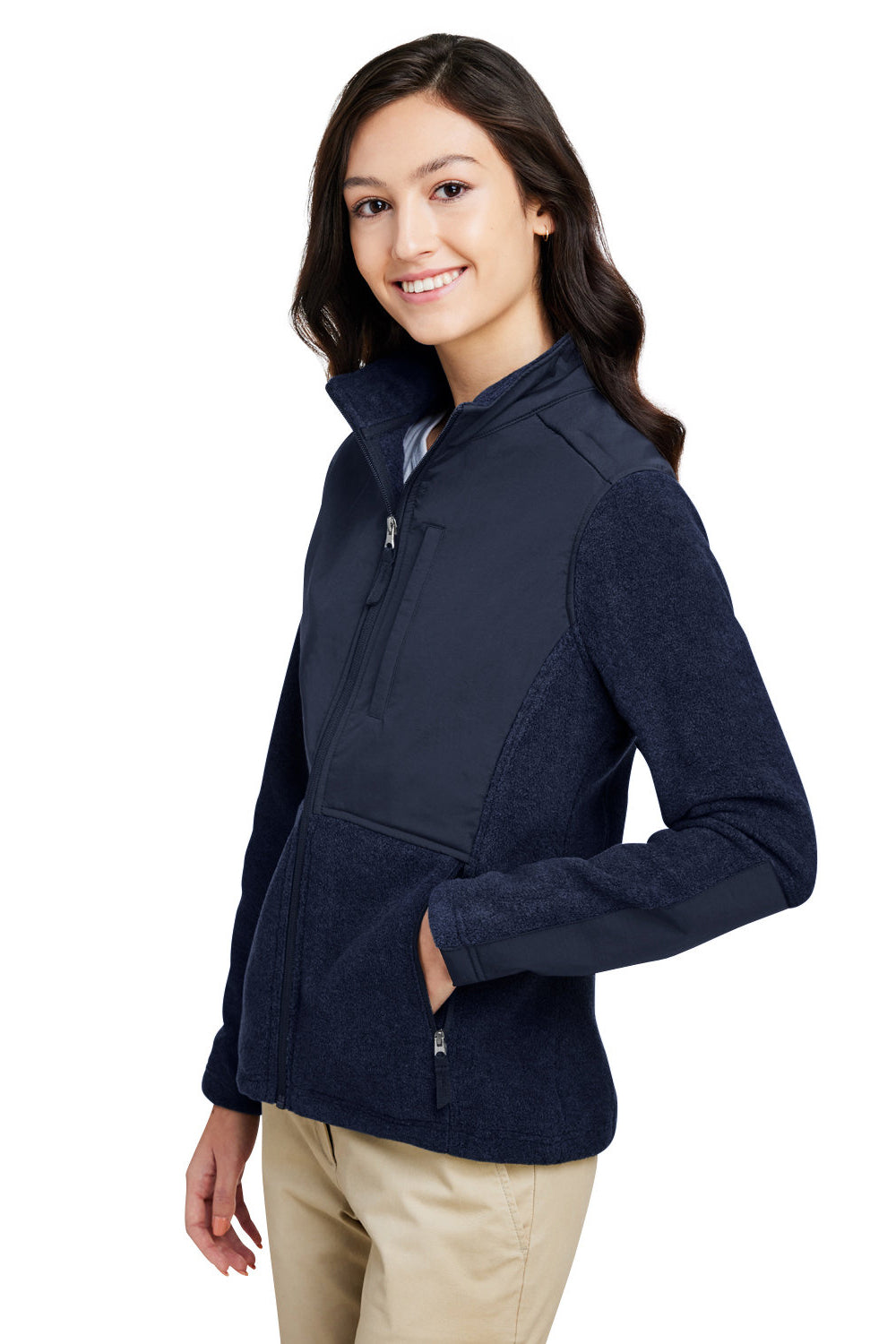 Core 365 CE890W Womens Journey Summit Hybrid Full Zip Jacket Classic Navy Blue Model 3q